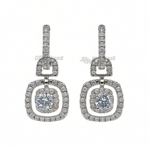MissDolores1 – boucles d'oreilles de luxe en cristal, plaqué or blanc, argent 925, design géométrique, pour mariage, bijoux pour femmes - Product Image 1