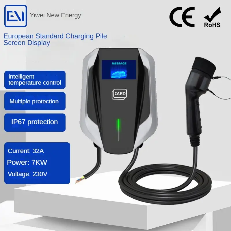 OCPP APP 7kw 11kw 22kw 3 Phase 16A 32A EV Chargeur 380V Niveau 2 Chargeur Maison Smart EVSE Wallbox Station De Recharge De Voiture