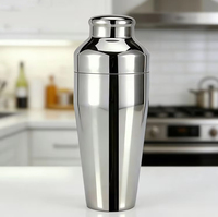 Shaker à cocktails français de luxe en acier inoxydable avec finition miroir, capacité 500 ml, logo personnalisé, vente chaude en usine, pour bar à domicile et hôtel
