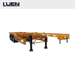 skeleton 20 40 45 ft container trailer 2 pcs 1m tool box Q345B steel 40HQ container shipping delivery