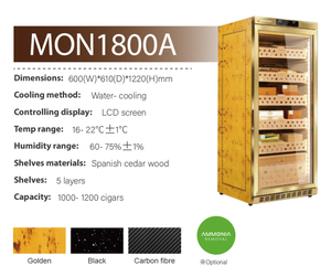 Almacenes en EE. UU./Arabia Saudita/Dubái Listos para Enviar Humidor Eléctrico para Cigarros MON1800A con Capacidad para 1200 Cigarros con/sin Función de Eliminación de Amoníaco - Product Image 3