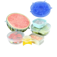 Gadgets de cuisine, couvercles extensibles en silicone de qualité alimentaire pliables, lot de 6 pièces, couvercle universel résistant à la chaleur, respectueux de l'environnement