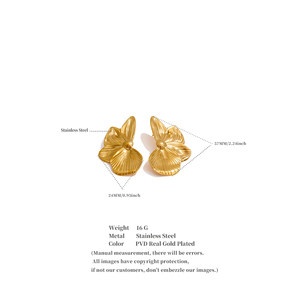 JINYOU 946 Exquisite Edelstahl vergoldete Ohrringe 3D Design Wasserdichte Drop Dangle Ohrringe als Geschenk - Product Image 6