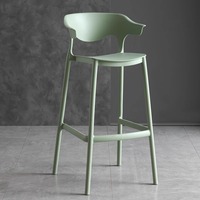 Chaise de bar minimaliste nordique, tabouret de bar moderne simple avec dossier en plastique, empilable, design créatif, tabouret haut pour usage commercial et domestique