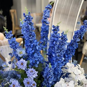 Arrangement <span class=keywords><strong>de</strong></span> fleurs artificielles en gros du <span class=keywords><strong>fleuriste</strong></span> 125cm grande fleur <span class=keywords><strong>de</strong></span> Delphinium bleu - Product Image 1