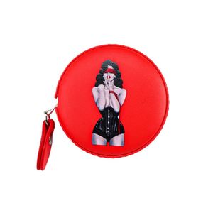 Cinta Métrica Retráctil Automática de Cuero PU, Roja, Redonda, con Logotipo Personalizado Impreso en UV, Regla Pequeña y Suave para el Hogar o la Costura, Mini Cinta Métrica Redonda - Product Image 1