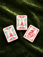 Juego de Mahjong Americano Beaubam con Perlas Rosas y Ópalos Rosas, Fichas Acrílicas de Diseño Vintage, Juego Cultural de Estilo Oriental, Regalo Festivo