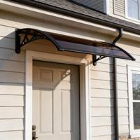 Vente chaude, feuille de polycarbonate de couleur brune, 80*240CM, protection UV, imperméable, auvent en aluminium pour la maison, cour