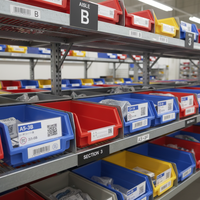 Étagères de stockage empilables en plastique industriel pour entrepôt, bacs de rangement pour pièces détachées, bacs de rangement en plastique, boîte portable en plastique