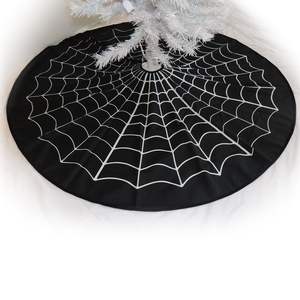 Abito di Halloween con bordo incrociato decorato bianco Spider Web grembiule di natale con atmosfera festosa <span class=keywords><strong>decorazione</strong></span> dell'albero - Product Image 6