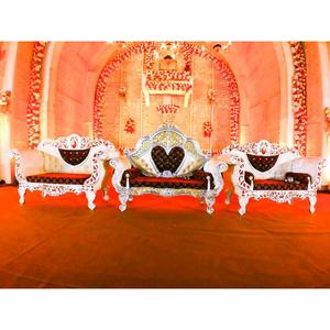 Royal Wedding <b>Sofa</b> Set White <b>Gold</b> Hand Carved Bridal Stage Furniture Luxury Maharaja Couch Set Event Decoration <b>Sofa</b> - Product Image 1