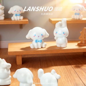 Lanshuo Cartoon Resin Rabbit And Dog Ornament Multi Piece Package Desktop <b>Decor</b> For Living Room Birthday Gift - Product Image 4