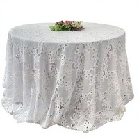 Nappe de mariage élégante blanche, nouveau style, ajourée, patchwork, 120 cm, en dentelle, ronde, imperméable