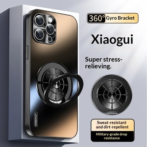 เคสโทรศัพท์อะคริลิคสีทองกลิตเตอร์ รุ่น <span class=keywords><strong>13</strong></span> 14 <span class=keywords><strong>Pro</strong></span>/ Plus/14 Max ดีไซน์เรียบง่าย ผิวด้าน พร้อมขาตั้งหมุนได้ 360 องศา - Product Image 5