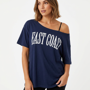 T-shirt court en maille 100 % polyester pour femme, épaules dénudées, fabriqué à Taïwan, écoresponsable, tendance, décontracté, haut d'été pour femme - Product Image 1