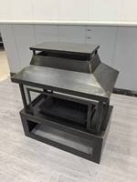 Fournisseur direct d'usine, foyer extérieur portable en acier inoxydable noir et or de haute qualité, moderne, pour utilisation en jardin