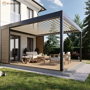 Pérgola de Aluminio para Jardín, Gazebo con Techo de Láminas Ajustables, Impermeable, Toldo Exterior, Pabellón con Techo de Láminas Ajustables para Verano - Product Image 1