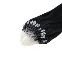 Extensions capillaires micro-boucles de haute qualité en gros, sans nœuds, sans perte, double épaisseur, extensions de cheveux humains à micro-liens