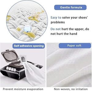 Lingettes jetables blanches non tissées pour le nettoyage et l'entretien des chaussures de sport, lingettes humides personnalisées pour le nettoyage des chaussures - Product Image 2