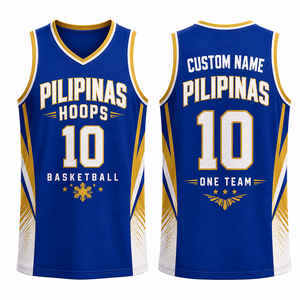 Maillot de basket-ball des Philippines personnalisé avec nom et numéro de l'équipe, maillot de sport en mesh, vêtements d'ambiance d'équipe - Product Image 2
