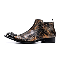 NA207 Bottes de mariage de luxe de style coréen, bottes de moto à bout pointu, bottes de cow-boy, chaussures pour hommes