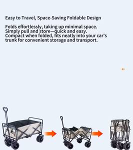 Carro para acampar al aire libre, carrito de picnic portátil con asa telescópica, carrito pequeño plegable para acampar y actividades al aire libre - Product Image 5