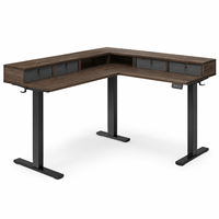 Bureau d'angle électrique moderne à double moteur en forme de L, réglable en hauteur, pour direction, base de poste de travail professionnelle, vente en gros