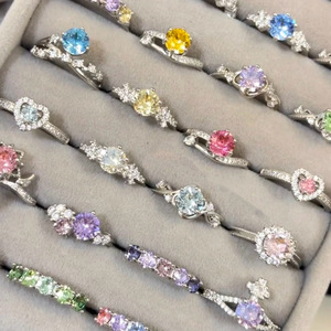 แหวนเปิดน้ำตาลเพชรทองแดงชุบทอง<span class=keywords><strong>แท้</strong></span>หรูหราหรูหราแฟชั่นชั้นสูงสำหรับผู้หญิงใส่ได้กับทุกชุด - Product Image 3