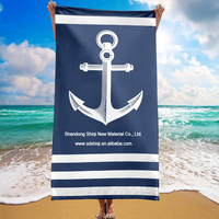 SHIQI serviette séchage rapide transfert de chaleur imprimé microfibre Logo personnalisé surdimensionné sans sable conception légère serviette de plage en daim imprimé