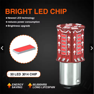Offres Spéciales 5W <span class=keywords><strong>LED</strong></span> <span class=keywords><strong>ampoule</strong></span> stroboscopique pour motos voitures électriques 6500k température de couleur nouveau Flash feu stop 1157-3014-30SMD - Product Image 4