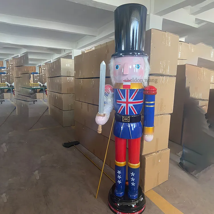 6FT Nutcracker Ornament Craft Con Số/200 Cm Khổng Lồ Bằng Gỗ Giáng Sinh Nutcracker/Phong Cách Châu Âu Nutcracker Lính Thủ Công