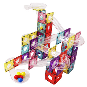 Il marmo magnetico 3D esegue giocattoli educativi da costruzione a blocchi magnetici gioco di rotolamento della palla giocattolo da costruzione giocattolo di marmo corre giocattolo - Product Image 1