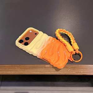 Coque de téléphone 3D à texture froissée contrastée pour iPhone 16 Pro Max / 17 / 15 / 14, Housse de protection antichoc de luxe - Product Image 5