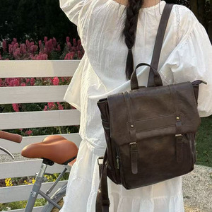 Sac à Dos en Cuir avec Plusieurs Compartiments Grande Capacité Fermeture Éclair Sécurisé Unisexe - Product Image 5