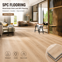 Holzoptik Klick-SPC-Bodenbelag Wasserdichte Vinylplanken mit Starrem Kern für Innenräume Bodenfliesen für Haus, Wohnung, Hotel, Büro