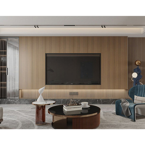 Prix d'usine – Meuble TV mural moderne style ferme en chêne écologique, étagère flottante pour salon - Product Image 6