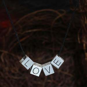 Alloy Handmade Trendy Letter Beads Pendant Necklace with Link Chain-<b>Anniversary</b> <b>Gift</b> for <b>Boyfriend</b> - Product Image 3