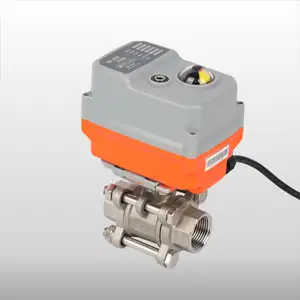 Valvola di modulazione del motore elettrico a 2 vie 24V 4-20mA elettrico SS304 attuatore elettrico motorizzato valvola a sfera cina