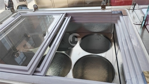 Carrito de Helados con Congelador y Exhibidor, Carrito de Comida Móvil Personalizado, Carrito de Helados con Toldo, Kiosco de Comida Callejera para Café - Product Image 6
