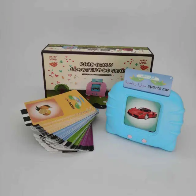 Arabic-English Language Preschool Early Educational 112 Flash Cards Learning Toys Talking Machine for Kids Toddler