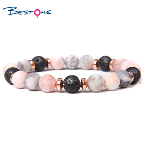 <span class=keywords><strong>Bracelet</strong></span> en <span class=keywords><strong>pierre</strong></span> de lave noire de haute qualité Bestone, <span class=keywords><strong>pierre</strong></span> précieuse naturelle pour hommes et femmes, diffuseur d'huiles essentielles, best-seller - Product Image 5
