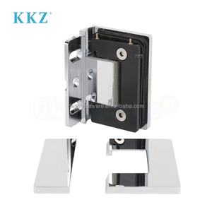 Charnière <span class=keywords><strong>de</strong></span> <span class=keywords><strong>porte</strong></span> <span class=keywords><strong>de</strong></span> douche CRL en laiton chromé poli, verre au mur à 90 degrés avec couvercle à vis dissimulée - Product Image 5