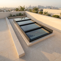 Fenêtre de toit en aluminium sur mesure à panneaux multiples superposés pour terrasse extérieure, étanche, installation facile, usage professionnel