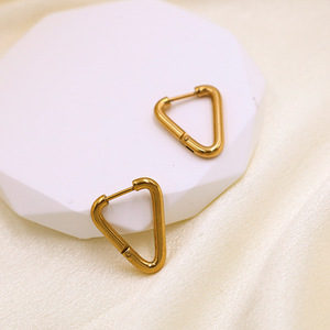 Tối Giản Bông Tai 18K Vàng PVD Mạ Thép Không Gỉ Và Hình Dạng Tam Giác Hoop Bông Tai Chất Lượng Cao Đồ Trang Sức Cho Phụ Nữ Đảng - Product Image 1