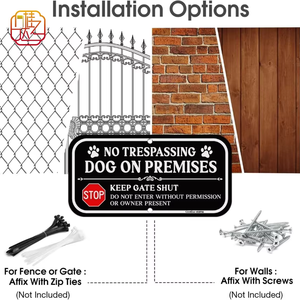 12นิ้ว x 6นิ้ว<span class=keywords><strong>ป้าย</strong></span>จราจรอลูมิเนียมในร่ม/กลางแจ้งจางทนกันน้ำห้ามสุนัขเข้ารั้วกั้น-สามารถ - Product Image 3