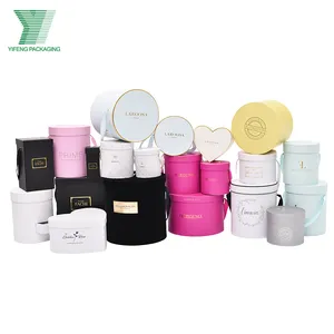 High quality flower box cylinder packaging customized round gift boxes logo printed wholesale paper tube packaging rose box