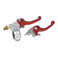 Ensemble de leviers ASV rouge, base argentée, levier pliable/court, 1ère génération, écrou de réglage en cuivre/levier de frein pliable, levier court rouge