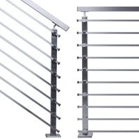 Poteaux de garde-corps HIMOWAY de 42 po de haut de gamme, style moderne, en acier inoxydable, pour balcon et escalier