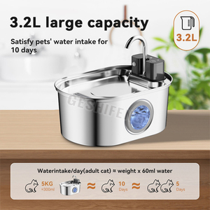<span class=keywords><strong>Bebedero</strong></span> Inalámbrico Personalizado de Acero Inoxidable de 3.2L para Perros y <span class=keywords><strong>Gatos</strong></span> con Batería de 4000mAH, Filtro de Circulación por Inducción Automática - Product Image 3
