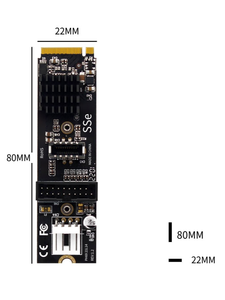 بطاقة توسيع <span class=keywords><strong>M</strong></span>.2 MKEY PCIe إلى الواجهة الأمامية USB3.1 5Gb + 19/20PIN لسطح المكتب - Product Image 6